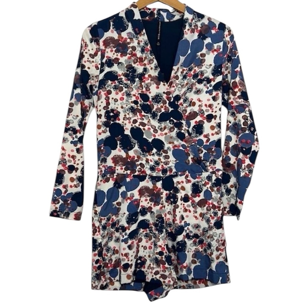 NWT W118 Walter Baker Margot Bubbles Print Romper Long Sleeve XS